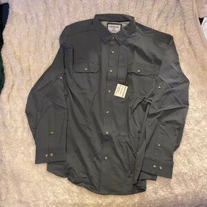 PONCHO Brand, Casual Grey Men’s Button-Down Collar Shirt, Size XXL